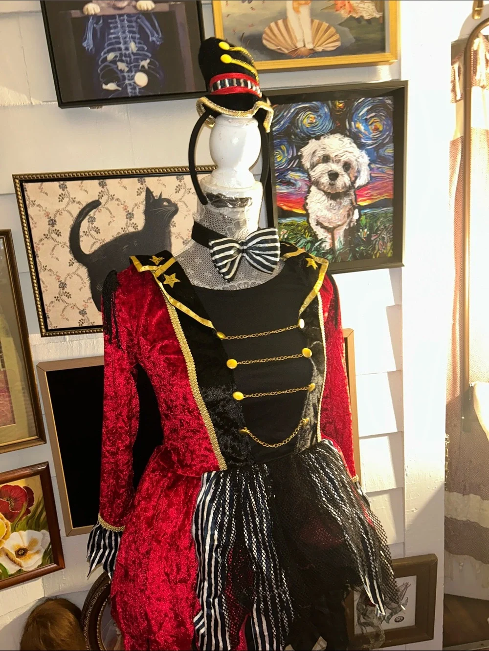 Spirit Red and Black Ringmaster Girl's Costume with Gold Trim